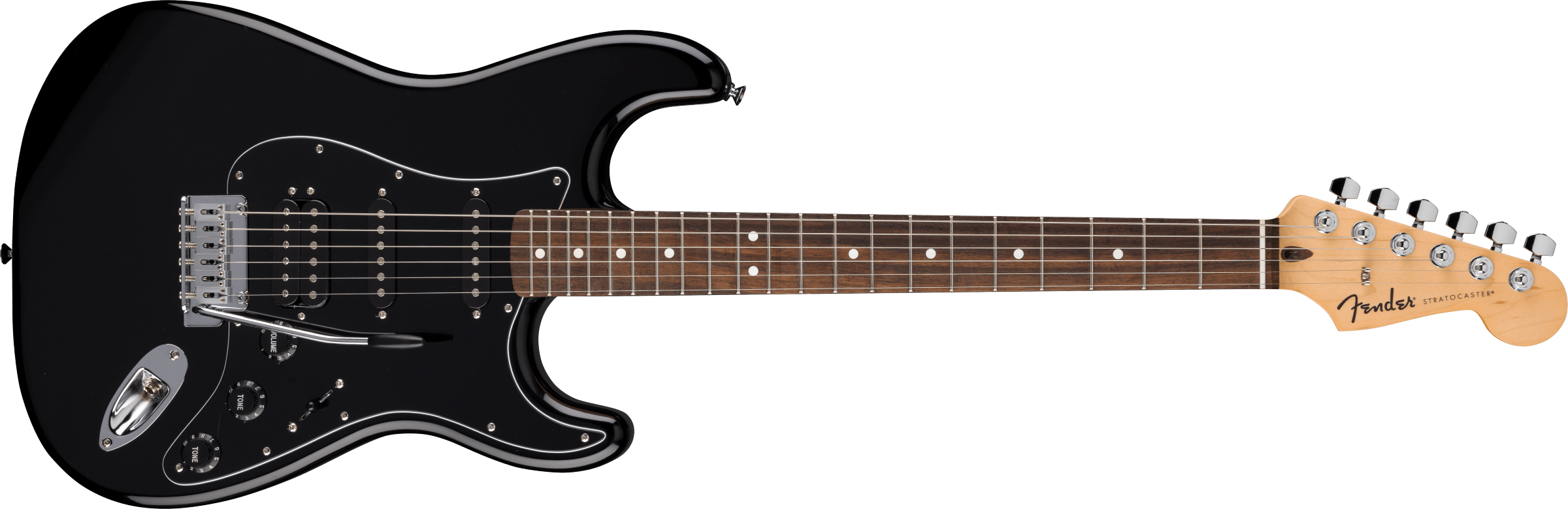 Fender Standard Stratocaster HSS Laurel Fingerboard, Black Pickguard, Black