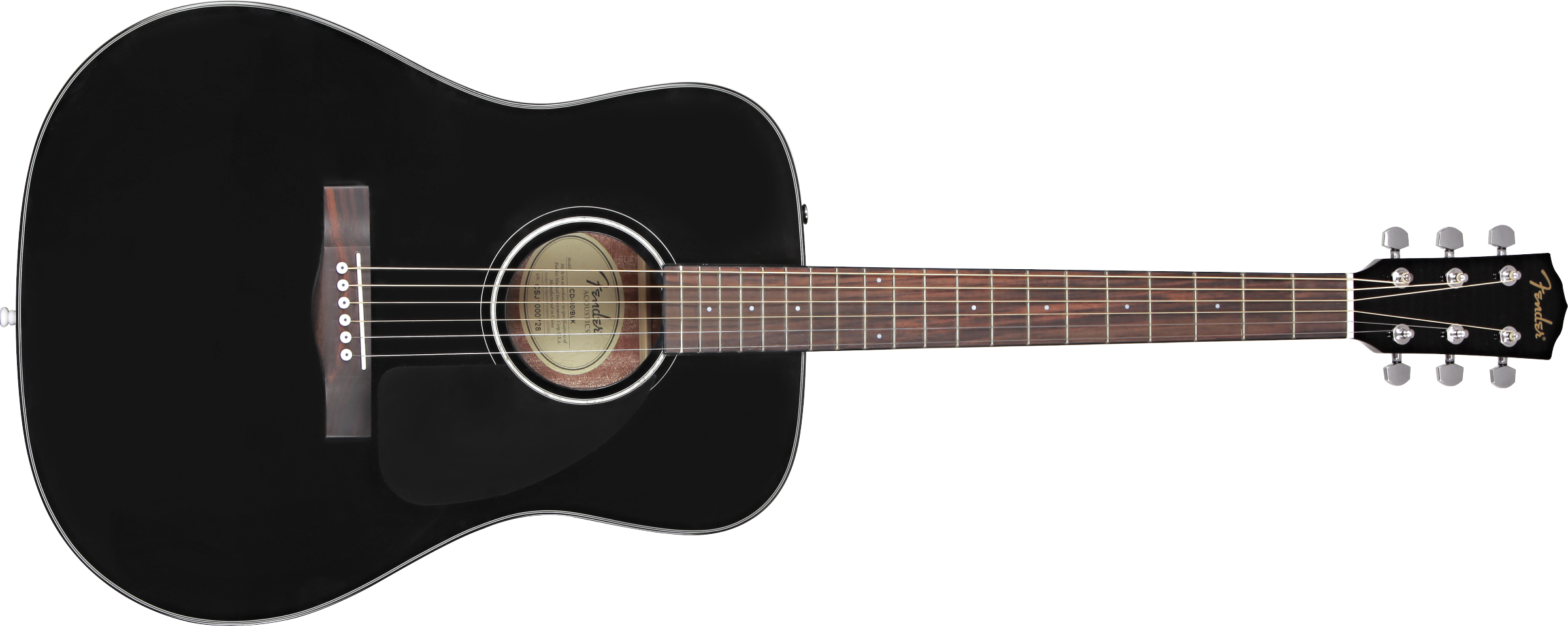 Fender CD-60 Dreadnought V3 w/Case, Walnut Fingerboard, Black