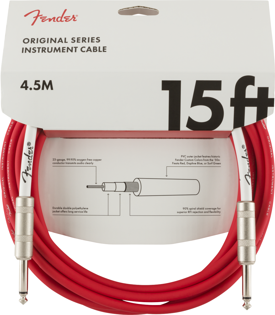 Fender Original Series Instrument Cables, 4,5m, Fiesta Red