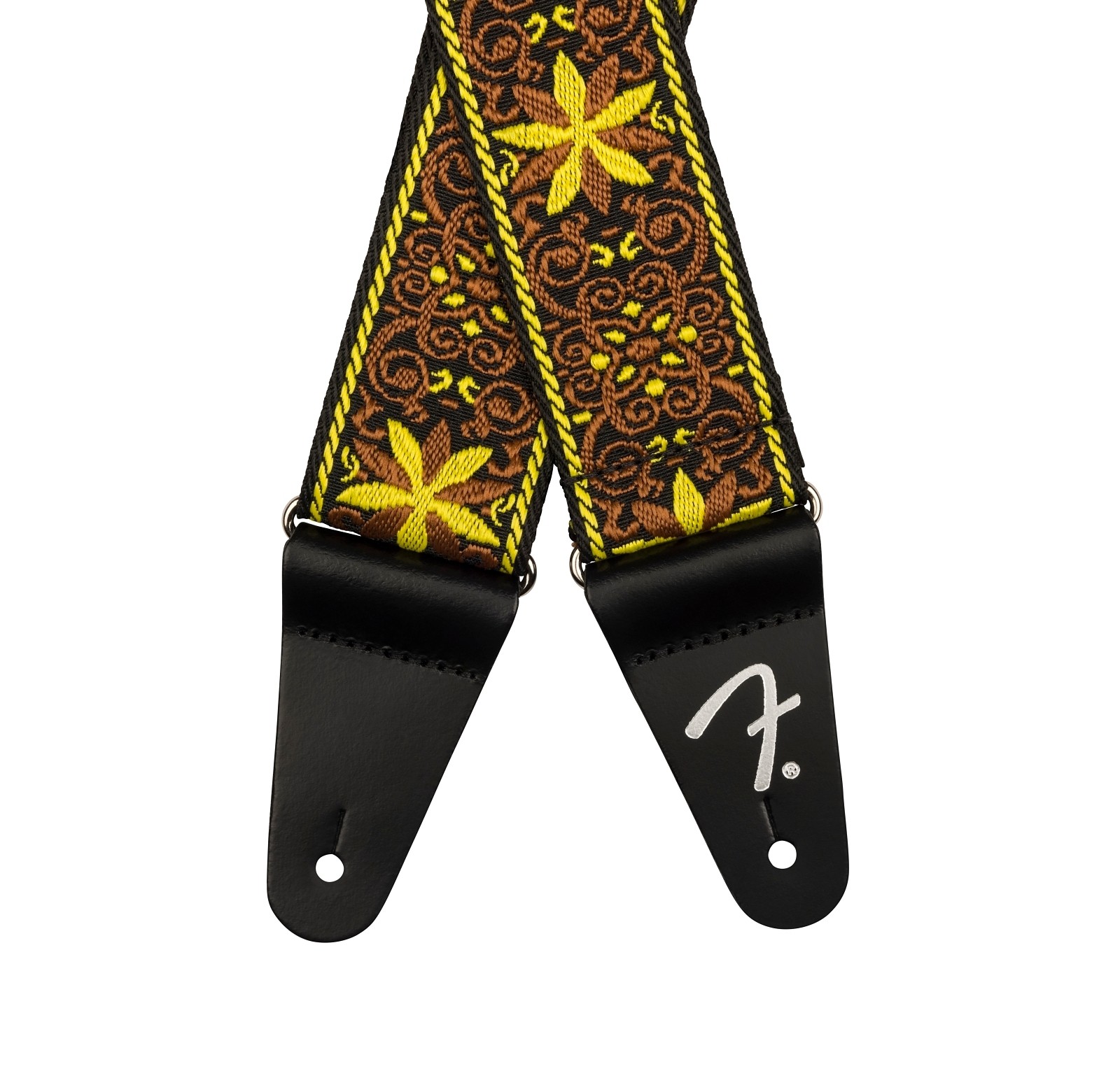 Fender Pasadena Woven Straps - Vevd gitarreim - Yellow Wallflower