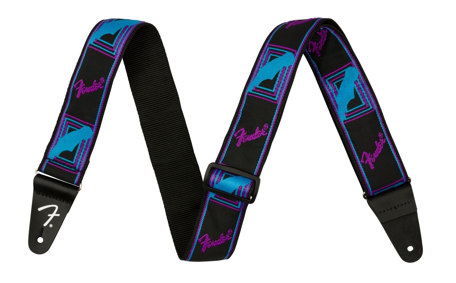 Fender Neon Monogrammed Strap - Gitarreim - Blue and Purple