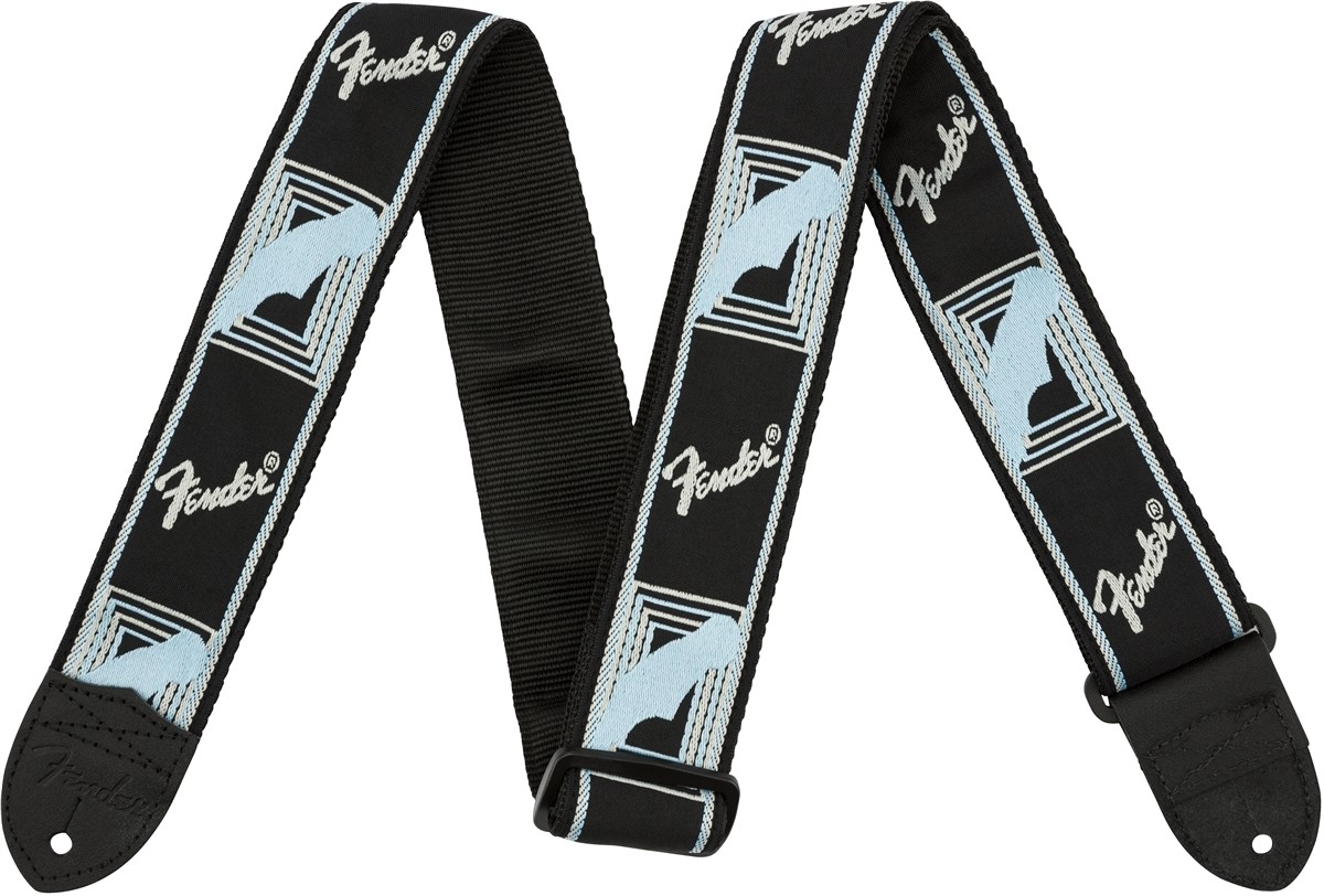 Fender 2" Monogrammed Straps - Black/Light Grey/Blue - Gitarreim