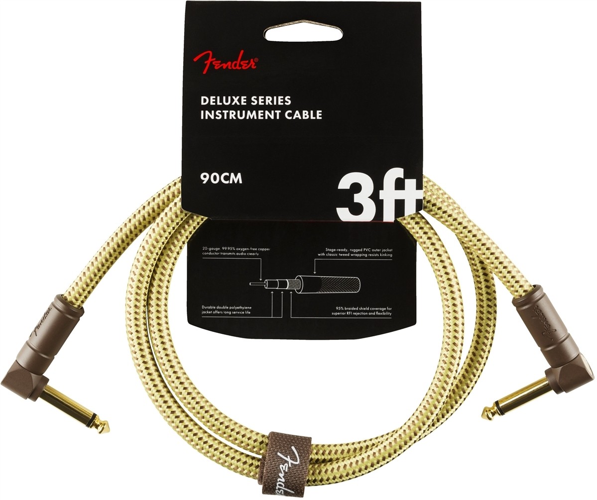Fender Deluxe Series Instrument Cable, Tweed - 91 cm patchkabel
