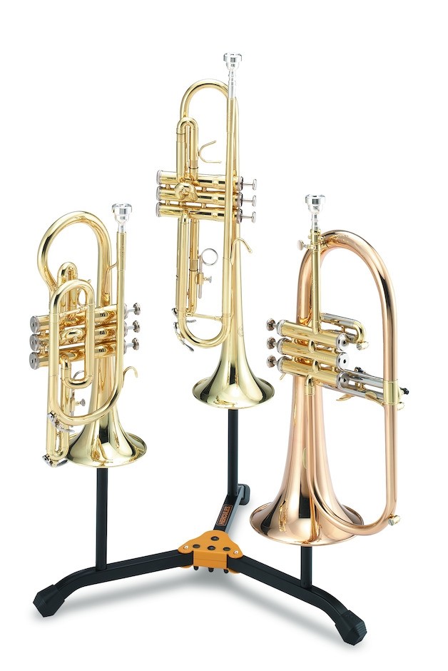 Hercules DS513BB - Stativ for 2x kornett/trumpet og 1x flygelhorn