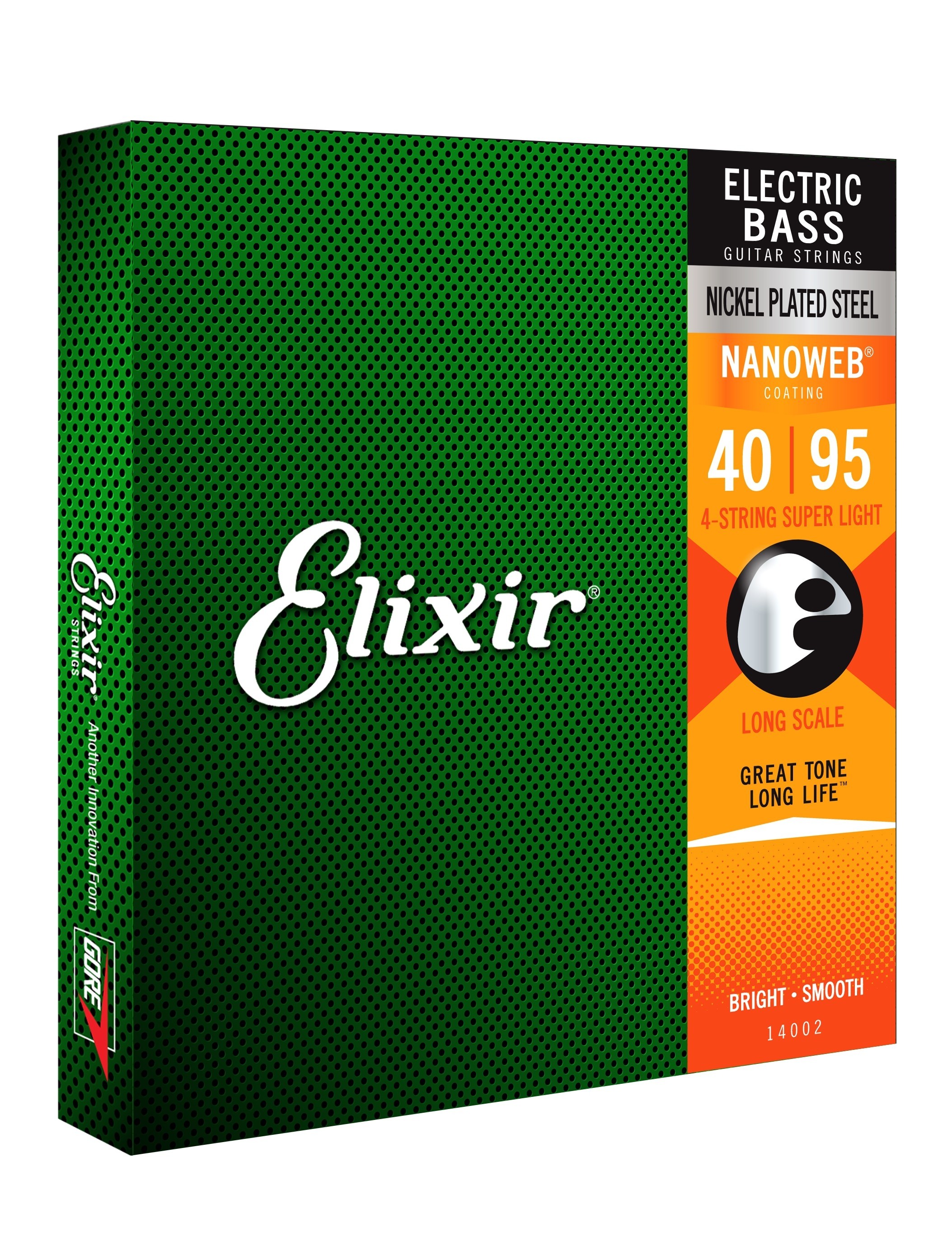 ELIXIR 14002 NANOWEB BASS Super Light -String Sets. 40-95. Strenger til Elektrisk bass.