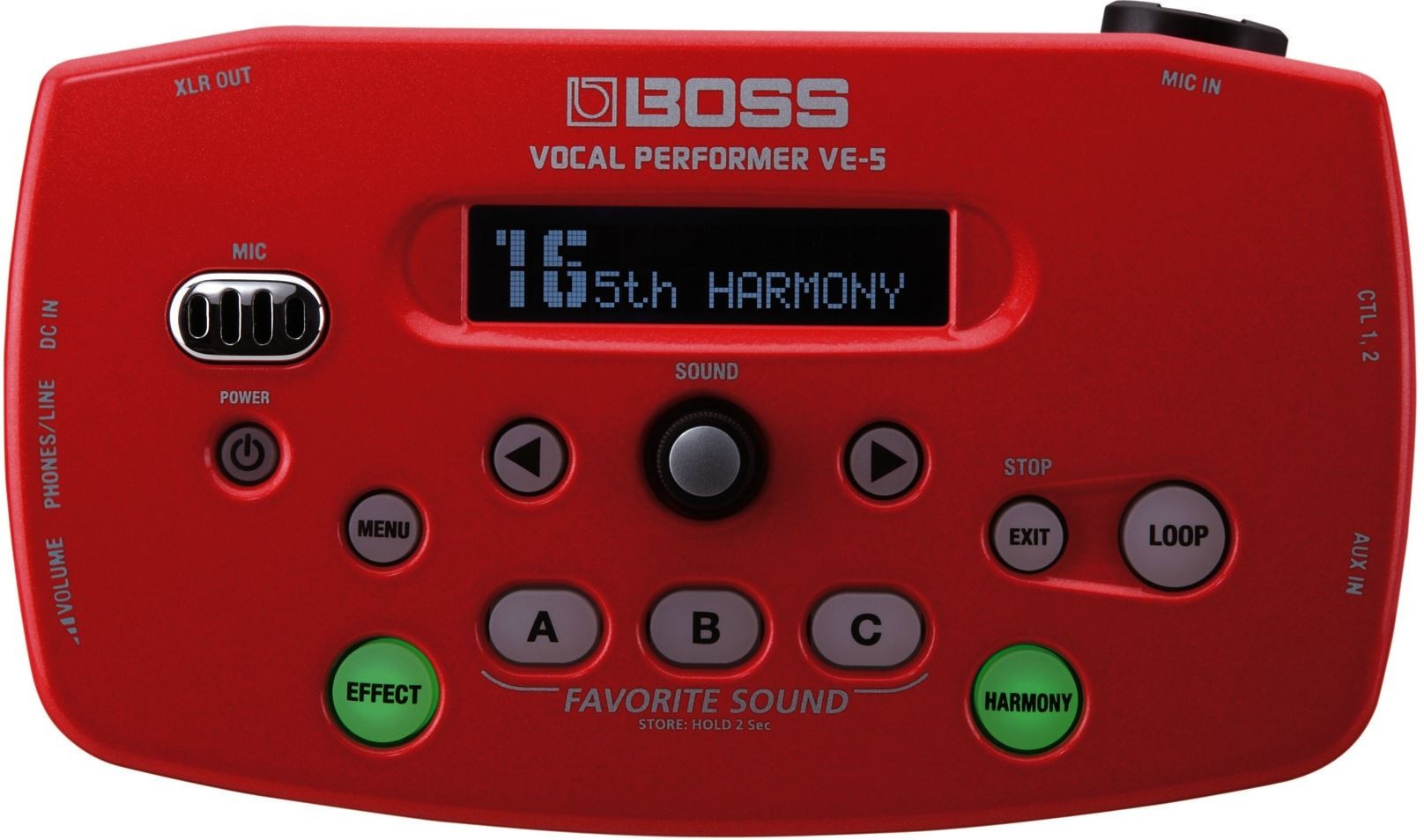 Boss VE-5-RD - Vokaleffektprosessor, rød