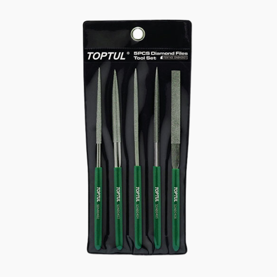 Allparts LT-1748-000 - TOPTUL 5 piece Diamond Needle File Set