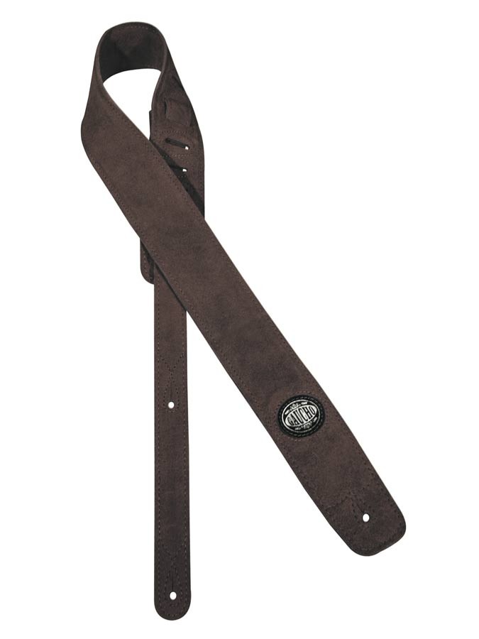 Gaucho GST-610-DBR Padded Suede Series guitar strap - Dark brown - Gitarreim