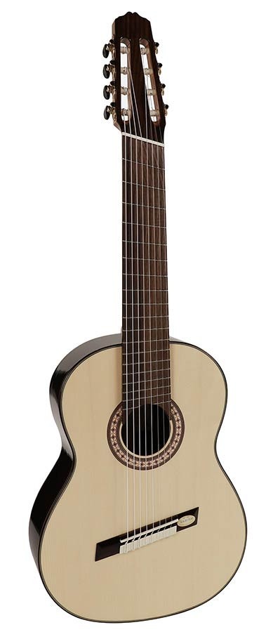 Salvador Cortez CS-60-8SF Solid Top Concert Series 8-string classic guitar - Fanned Frets - Deluxe Case 