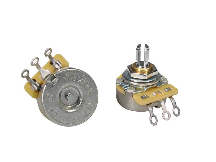 CTS USA CTS500-A61 500K audio potentiometer. short bushing .250". 3/8" diam.