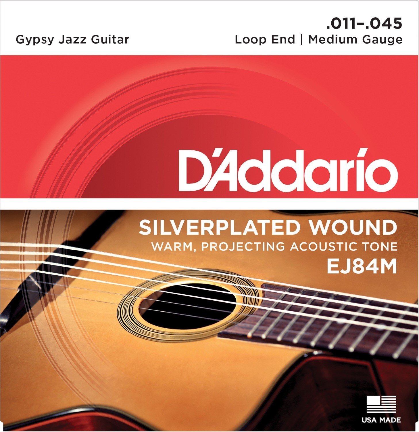 D'Addario EJ84M 011 - 045 Gypsy Jazz Guitar Loop ens String set