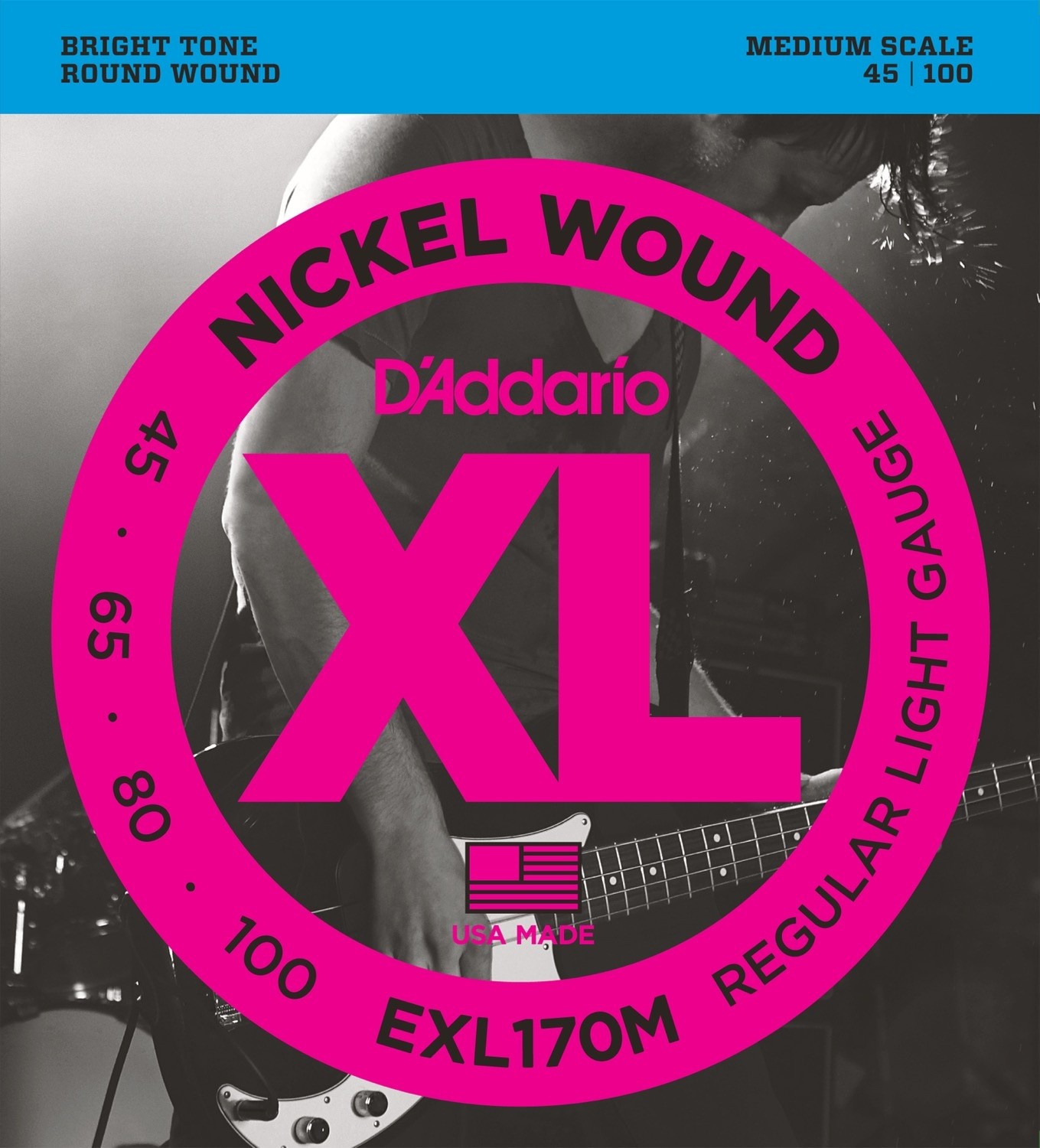 D'addario EXL170M Medium Scale basstrenger Light 045-100.