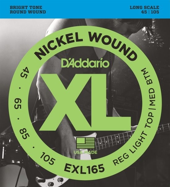 D'addario EXL165 Custom Light/Long Scale basstrenger 045-105.