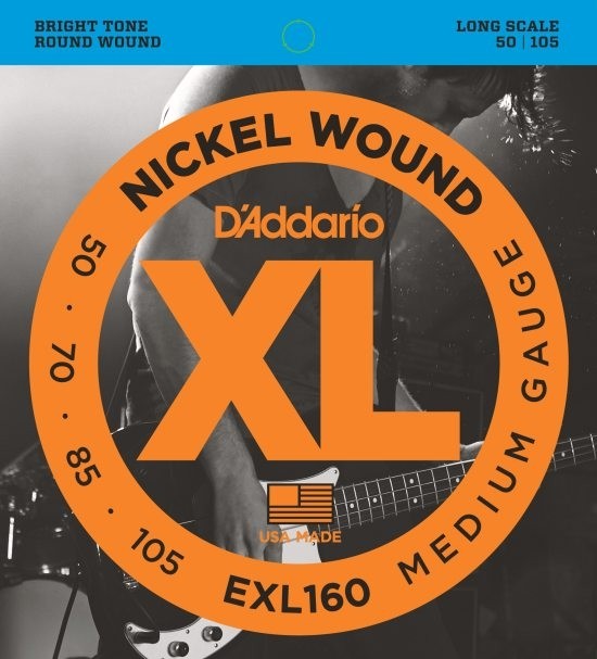 D'addario EXL160 Medium/Long Scale basstrenger 050-105.