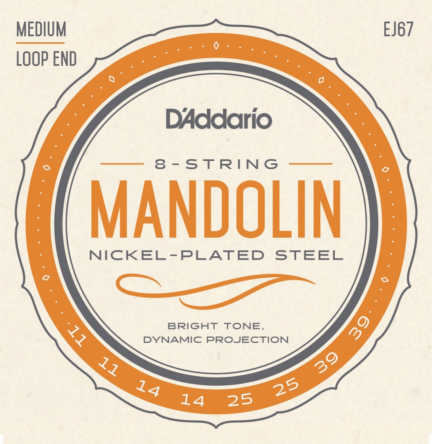 D'addario EJ67 Medium Mandolin .011-.039