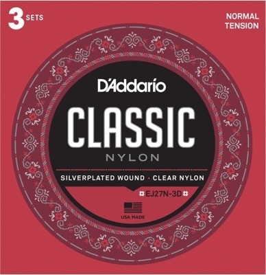 D'Addario Fretted EJ27N-3D Normal (3-pack)