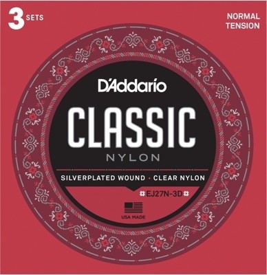 D'Addario Fretted EJ27N-3D Normal (3-pack)