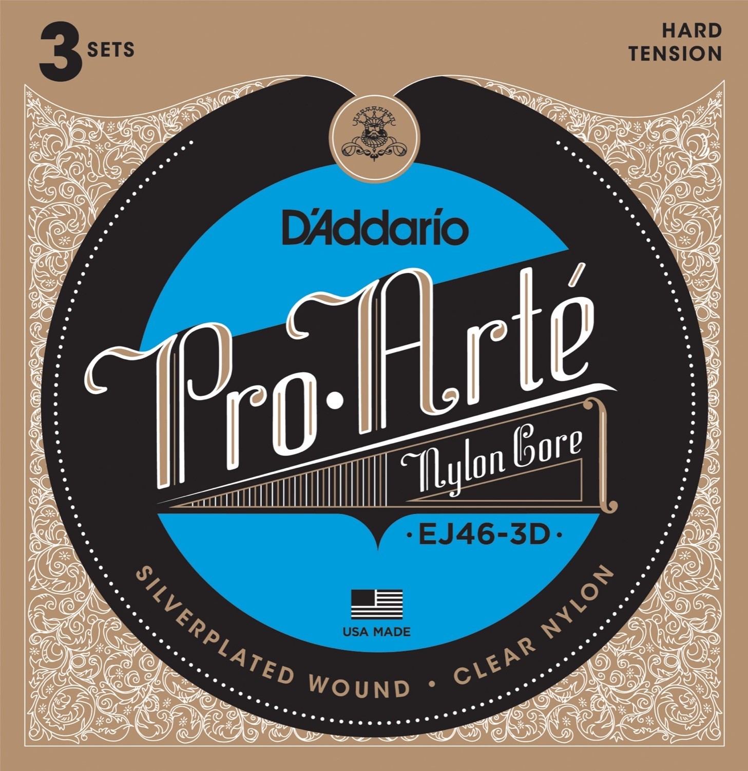D'Addario Fretted EJ46-3D Hard (3-pack)