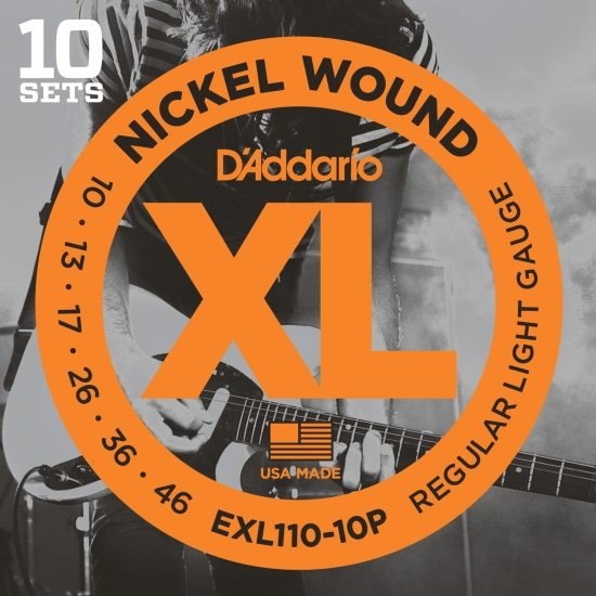 D'addario EXL110-10P - 10-pack med .010 strenger til el.gitar