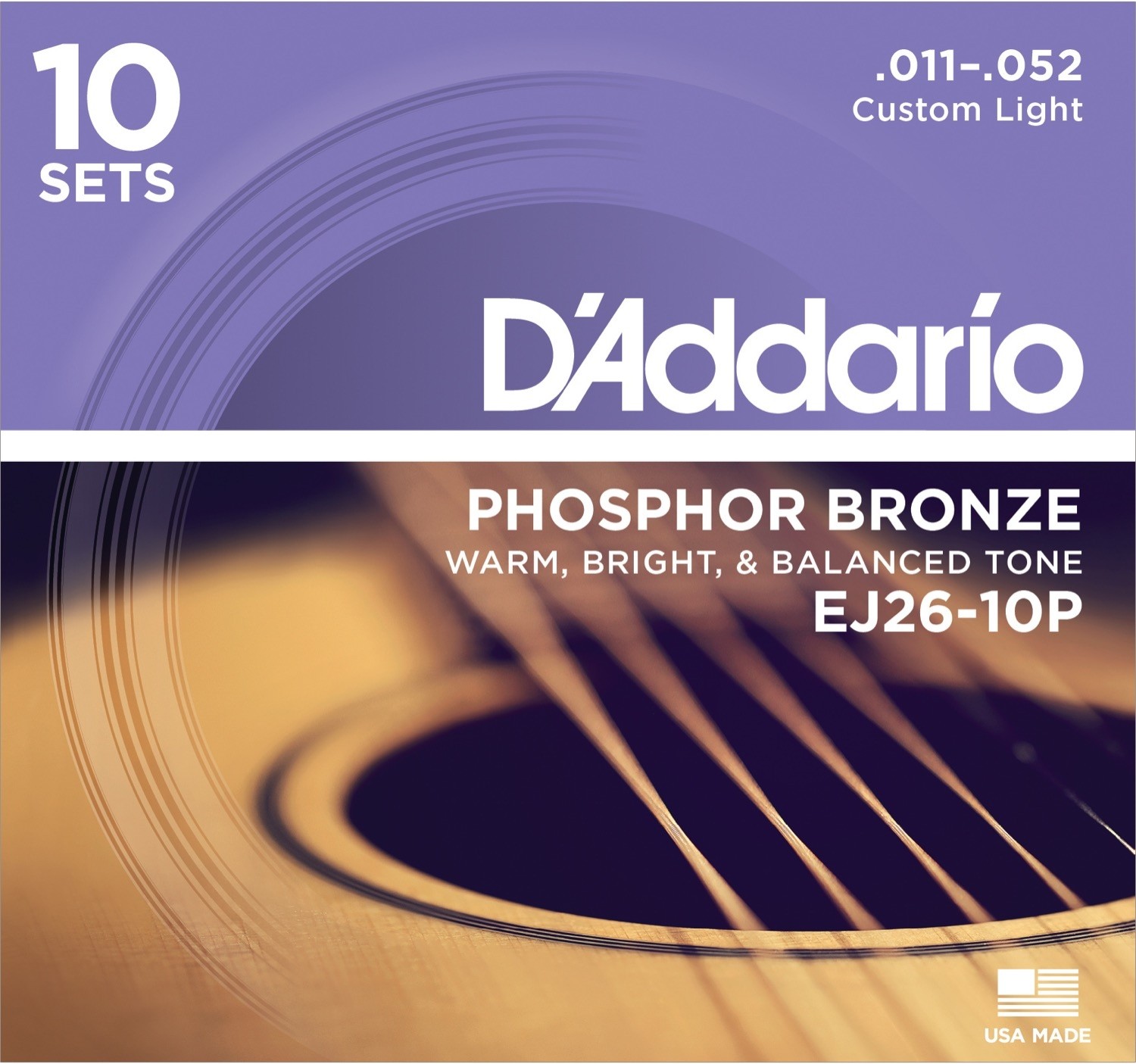D'Addario EJ26-10P - Phos.Bronze (011-052) 10-pack