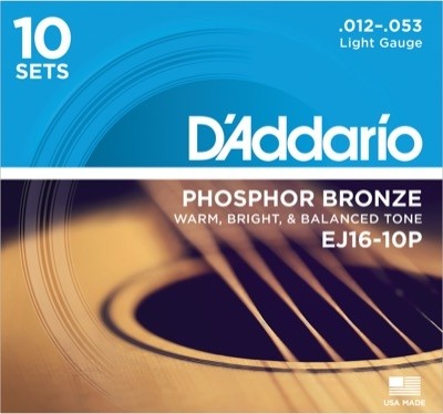 D'Addario Fretted EJ16-10P 012 -053 (10-pack)