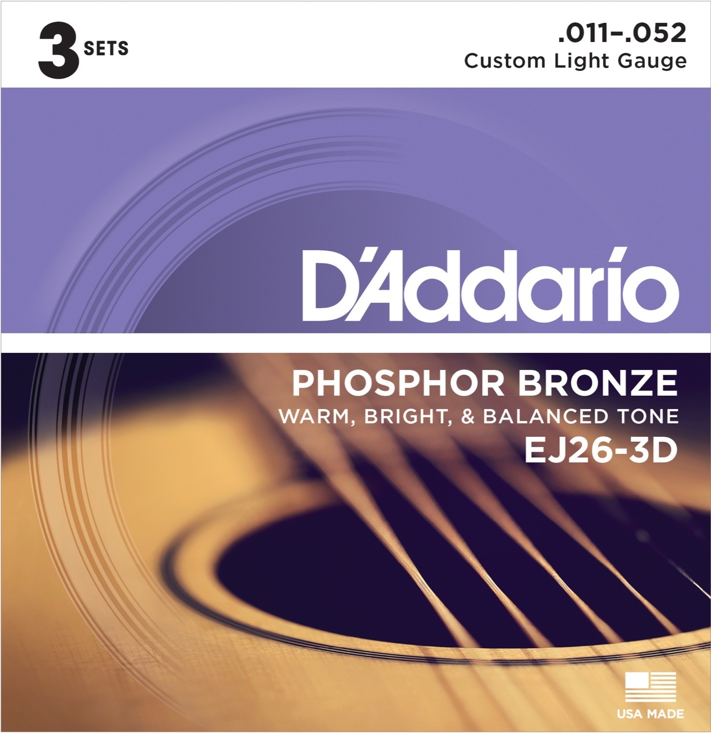 D'Addario Fretted EJ26-3D 011 - 052 (3-pack)