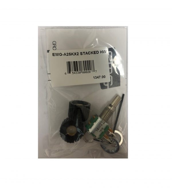 EMG 1347.00 Pot. A25KX2 Stacked Dual Volume, Solid Shaft
