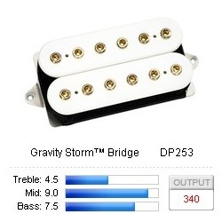 DiMarzio Gravity Storm Bridge DP253FW - F-spaced - White