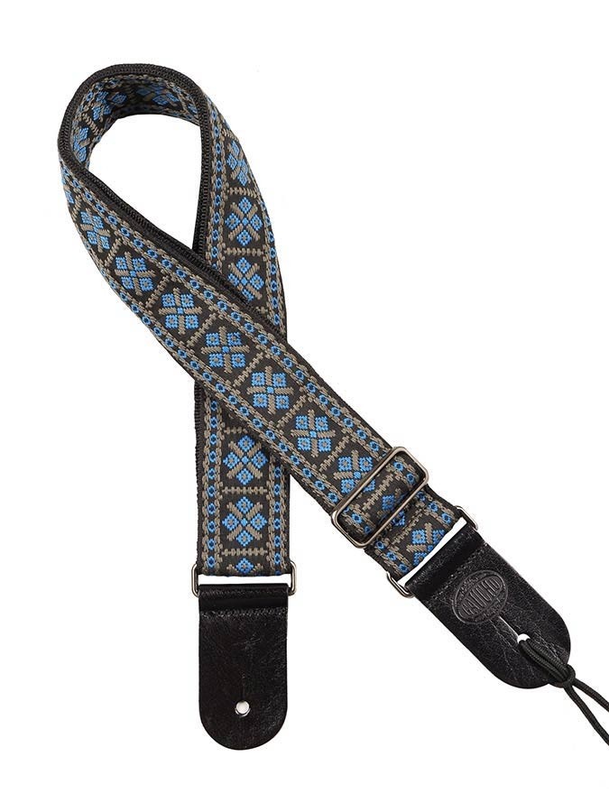Gaucho GST-181-BG - Traditional Series 2” guitar strap - Jacquard weave - Blue and grey