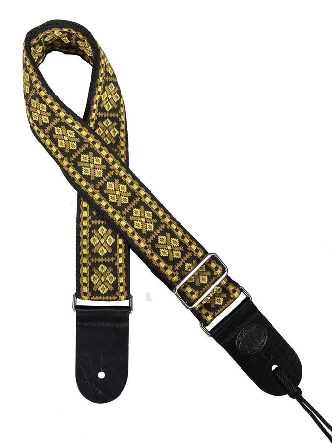 Gaucho GST-181-YE - Traditional Series 2” guitar strap - Jacquard weave - Yellow