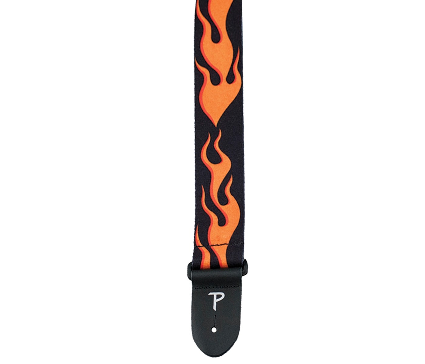 Perri's 2" Orange Flames Design on Polyester Guitar Strap