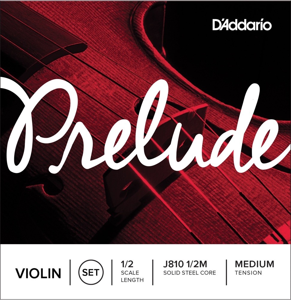 D'Addario J810 1/2M Prelude violin set.