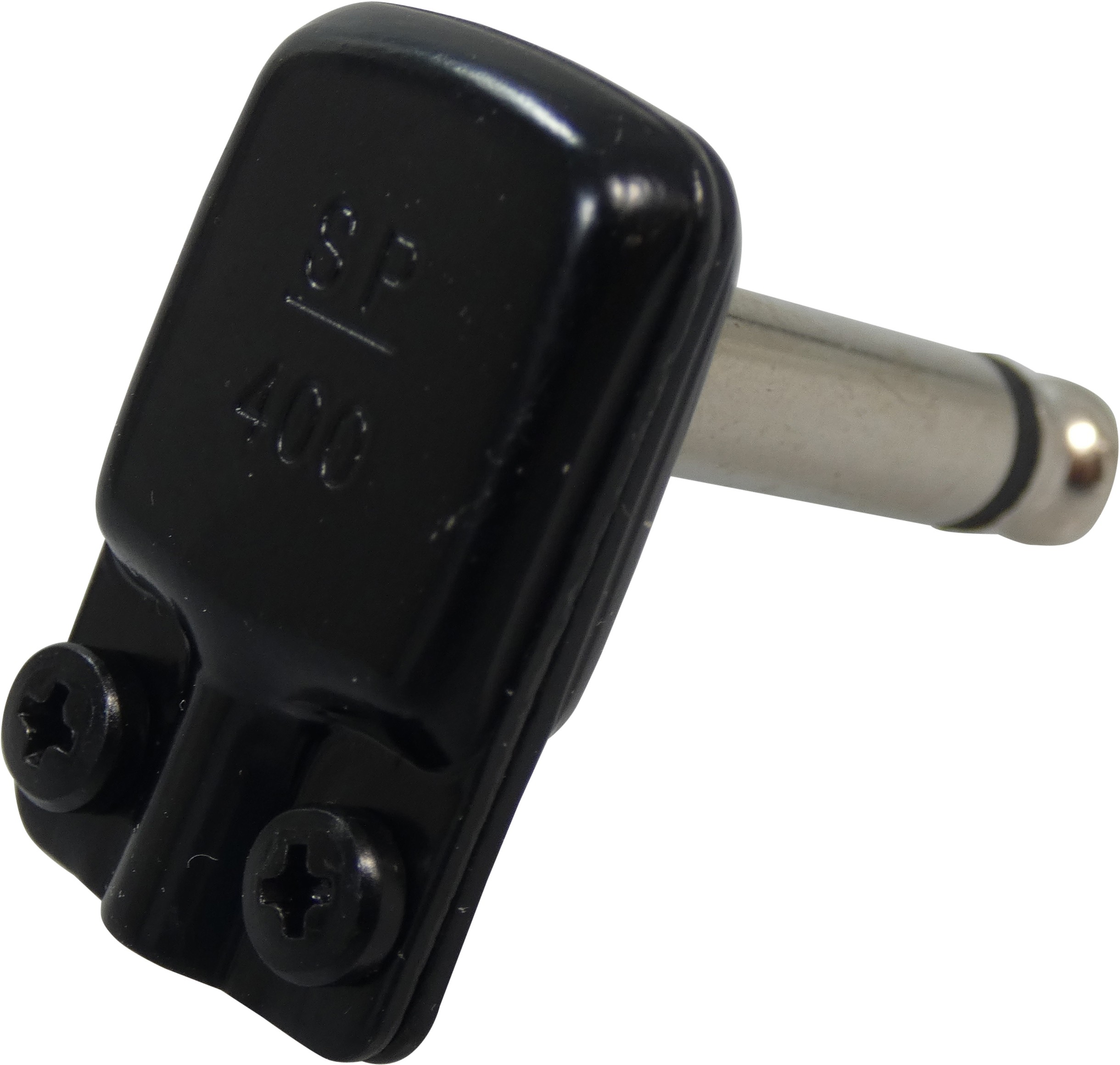 KMMK SquarePlug SP400BK Black Right Angle Plug - Vinkeljack, mono, sort