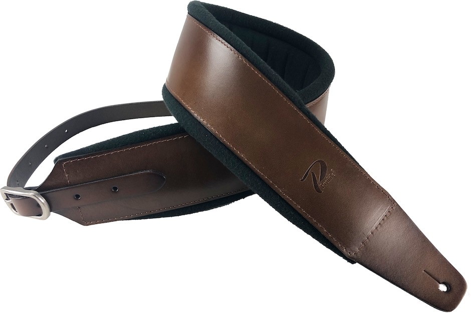 Profile FPB02 Pro Italian Leather Guitar Strap Dark Tan