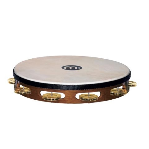 Meinl TAH-1-B-AB Wood Tamburin m/skinn, Enkel, Brass (M)