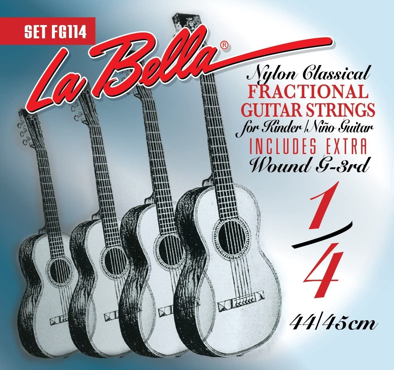 LaBella FG114 Classical Set Classical Fractional Guitar Size 1/4. Strengesett.