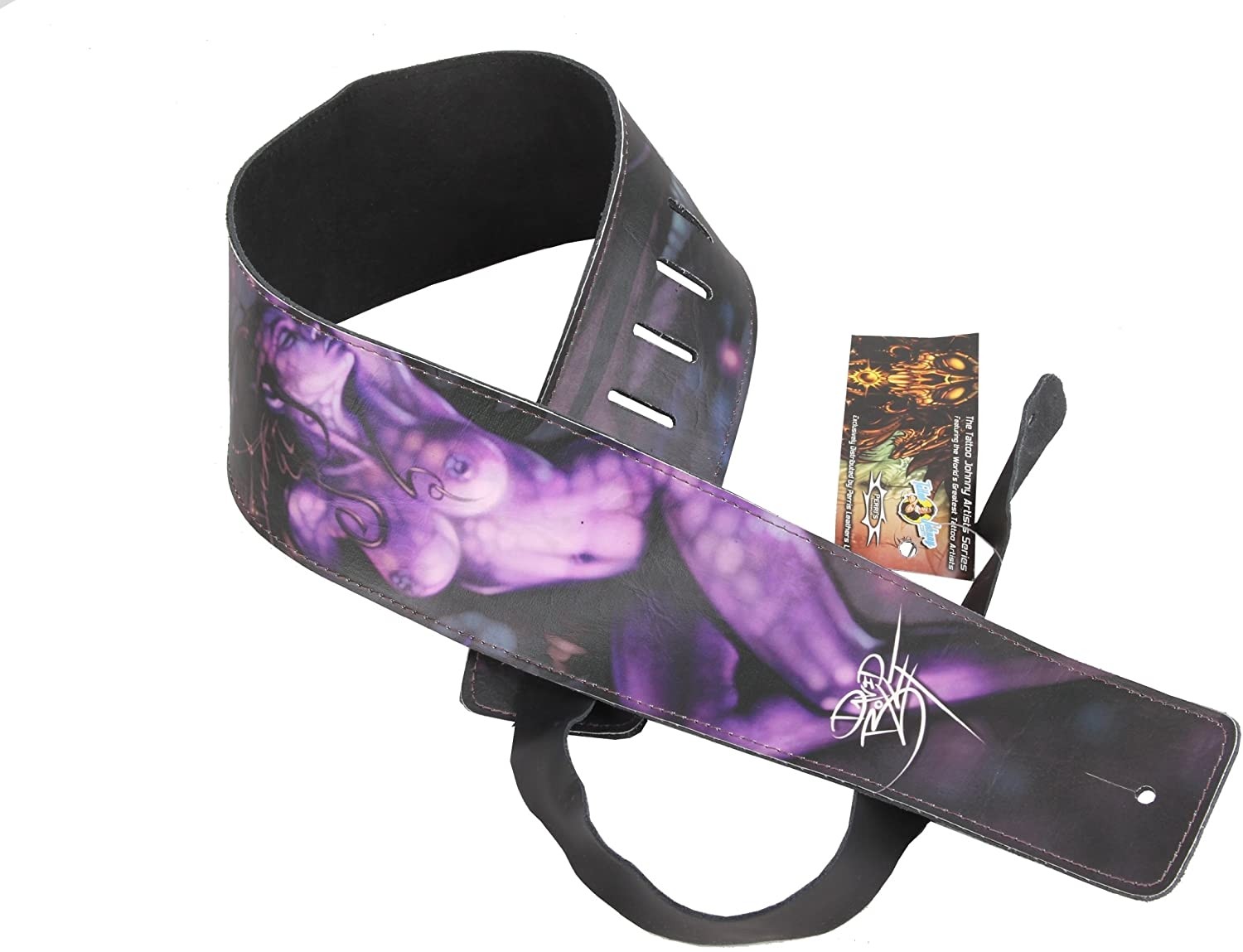 Perri's P35TJ-604 - 3.5" Tattoo Johnny, Leather with High Resolution Vinyl, Purple Woman