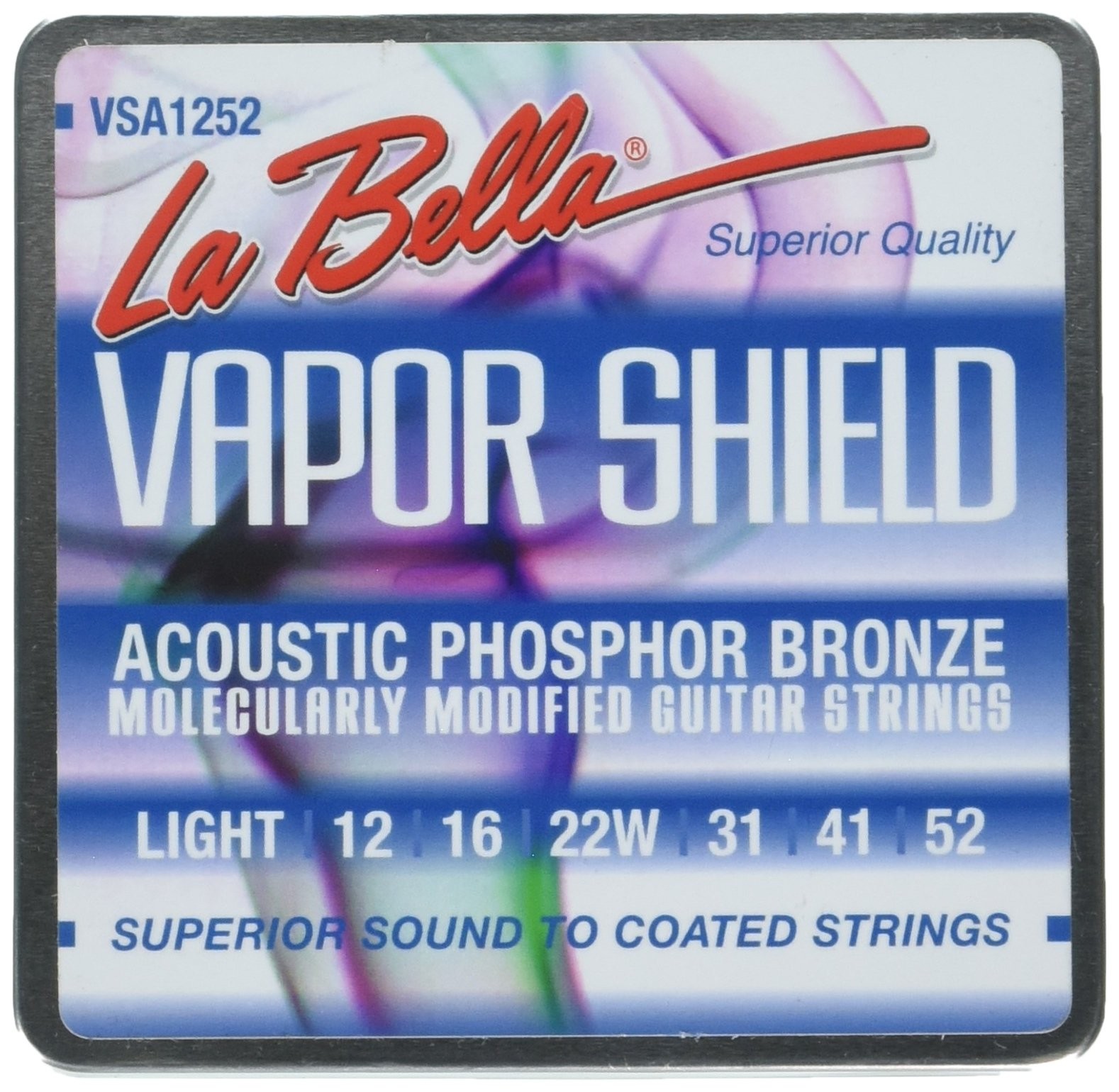 LaBella VSA1252 Acoustic Set Acoustic Vapor Shield Phosphor Bronze Lite 12-52. Strengesett.