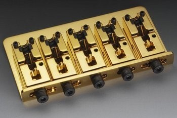 ALLPARTS BB-3535-002 5-String Bass Bridge, Gold 