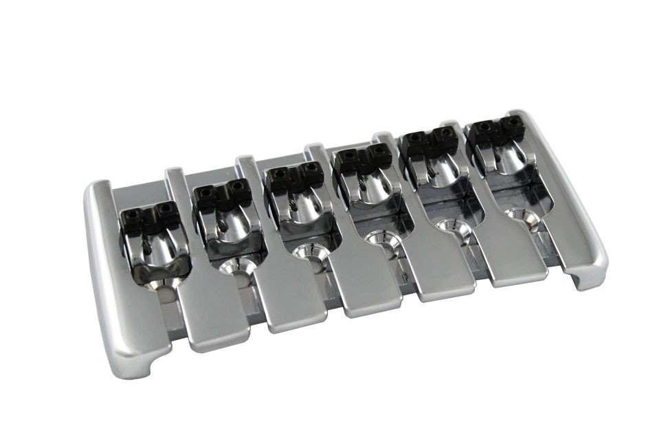 ALLPARTS BB-3558-010 Chrome Quick Release 6-string Bass Bridge 