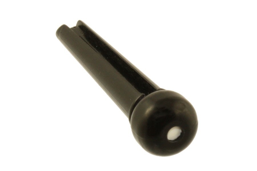 ALLPARTS BP-0678-023 Black Plastic Dotted Bridge Pin - Strengepatron, sort m/hvit prikk pris pr. stk 