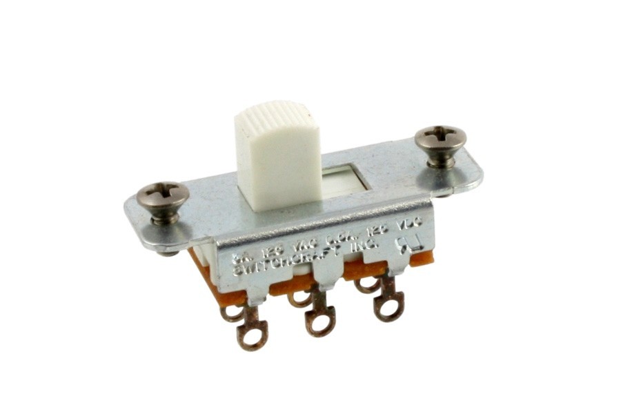 ALLPARTS EP-0260-025 Switchcraft White On-On Slide Switch 