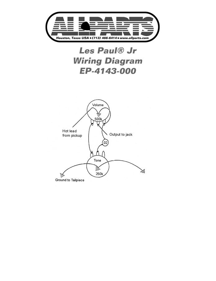 ALLPARTS EP-4143-000 Wiring Kit for Gibson Les Paul SG Jr 