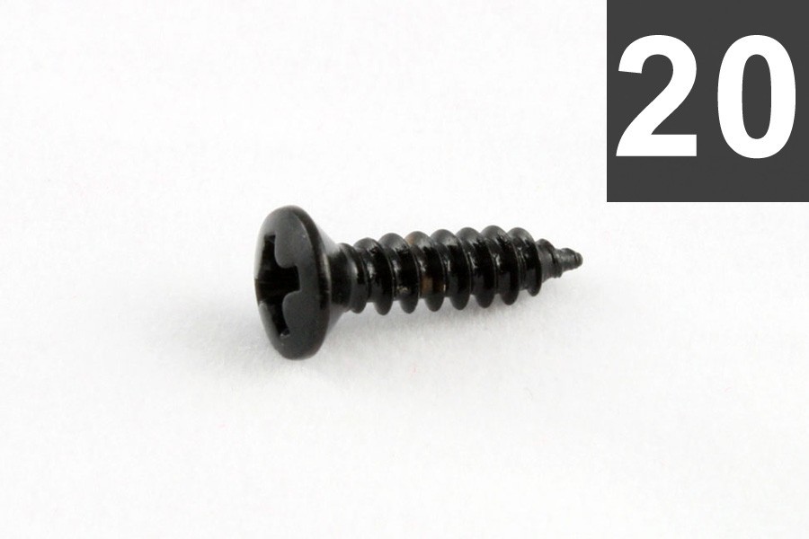 ALLPARTS GS-0001-003 Standard Pickguard Screw - Black - 20-pack