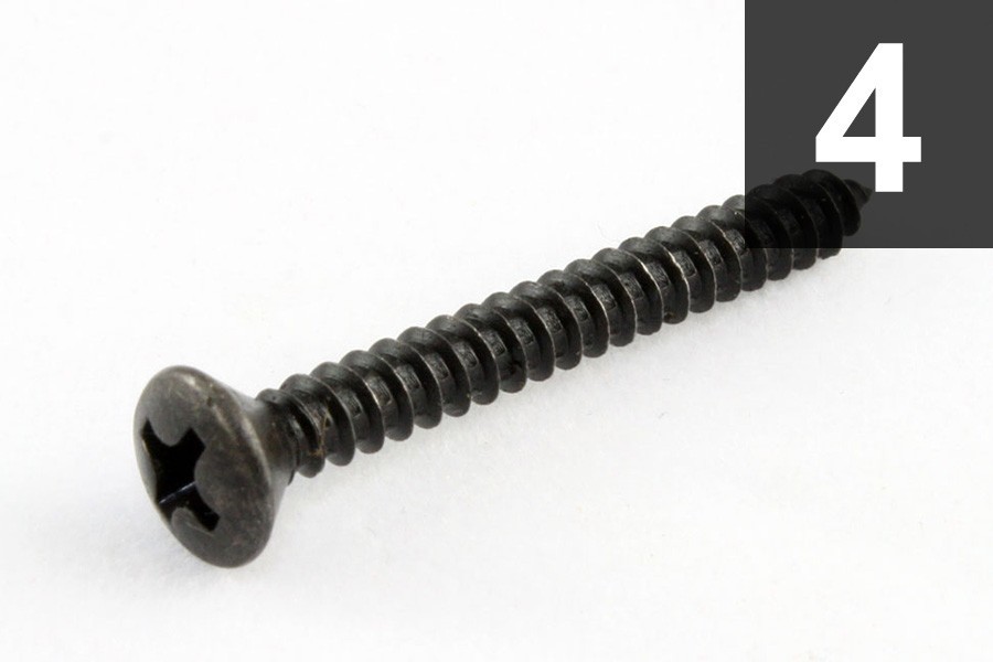 ALLPARTS GS-0003-003 Pack of 4 Black Strap Button Screws 