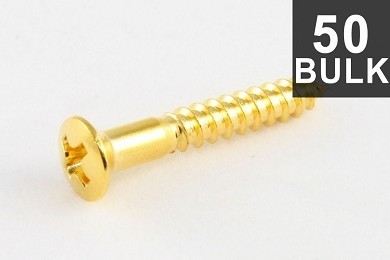 ALLPARTS GS-0003-B02 Bulk Pack of 50 Gold Strap Button Screws 