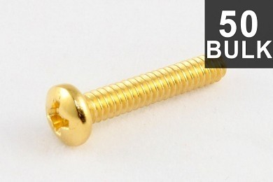 ALLPARTS GS-0004-B02 Pack of 50 Gold Bridge Length Screws 