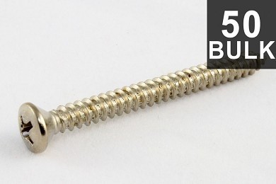 ALLPARTS GS-0005-B01 Bulk Pack of 50 Nickel Neckplate Screws 