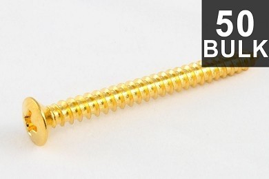 ALLPARTS GS-0005-B02 Bulk Pack of 50 Gold Neckplate Screws 