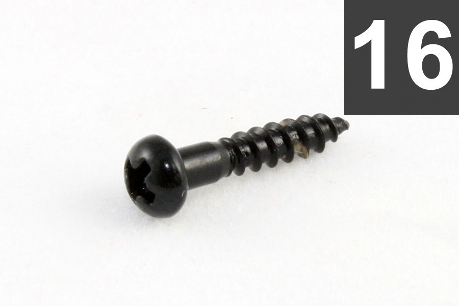 ALLPARTS GS-0006-003 Pack of 16 Long Black Machine Head Screws 